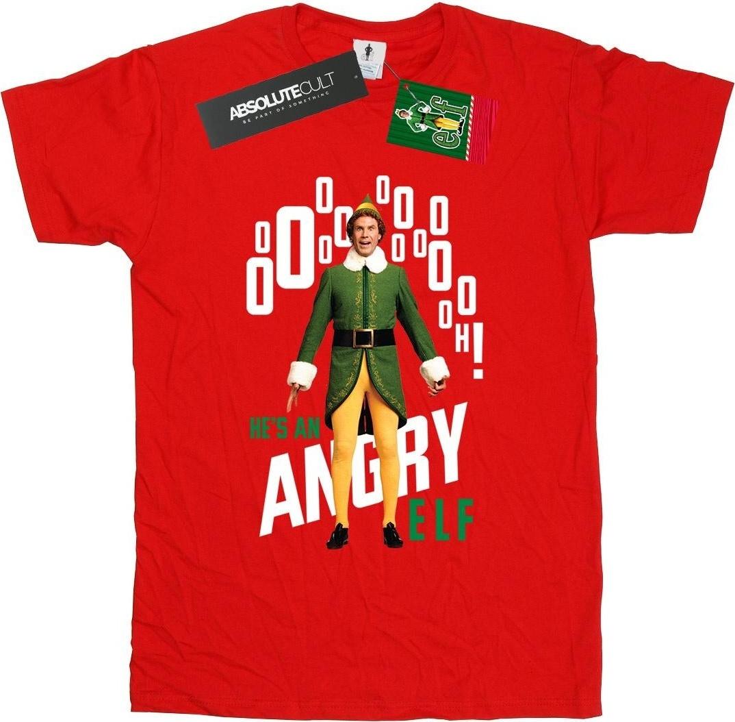 elf t-shirt angry elf cotton boyfriend red s