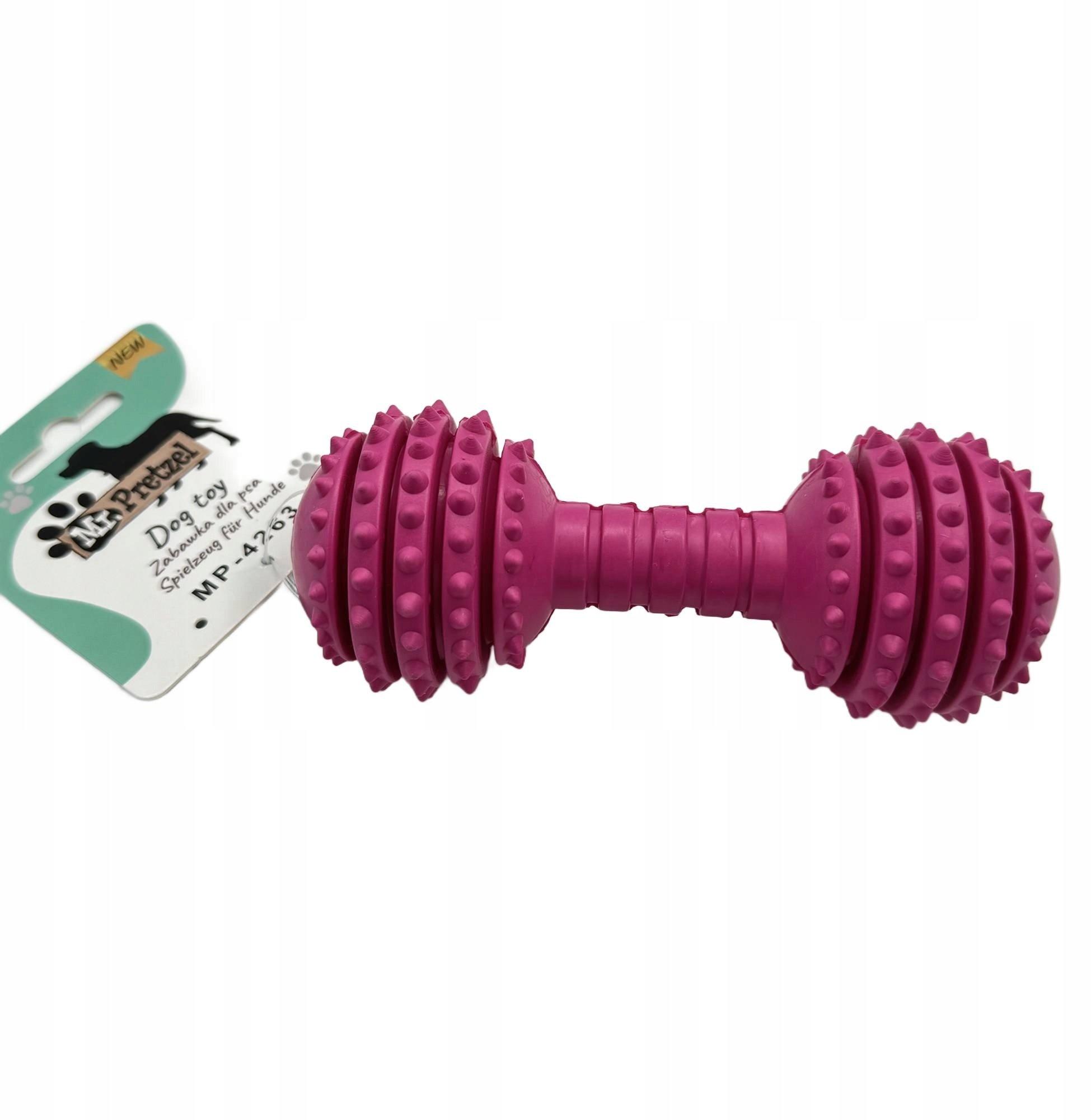 mr pretzel dog toy hantel with spikes 15cm