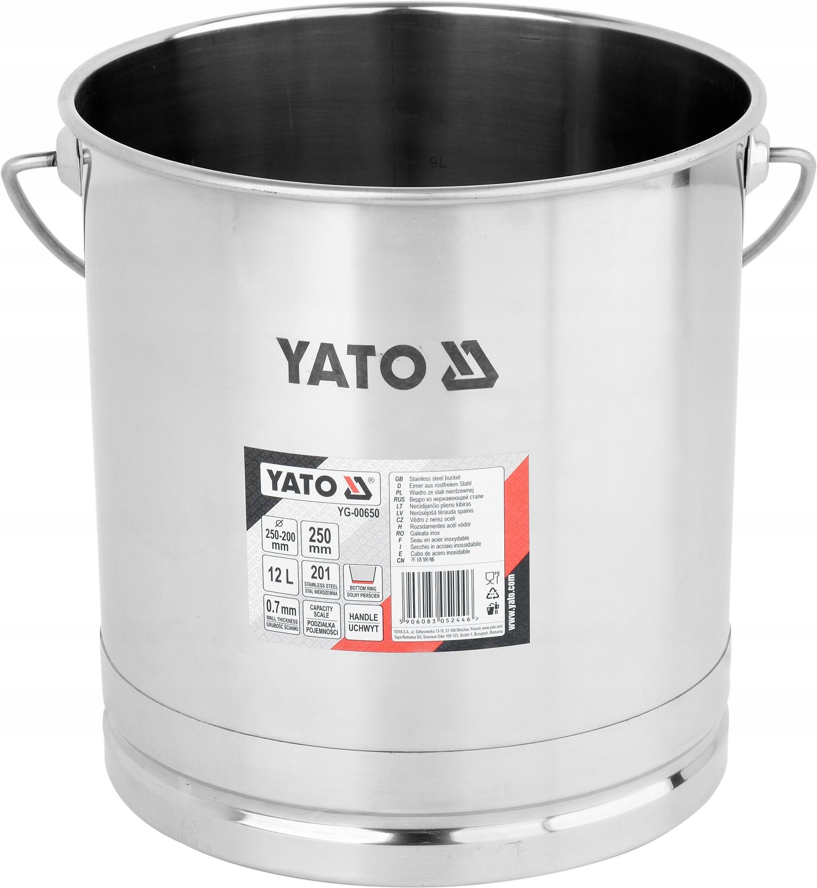 yato bucket stainless steel 12l