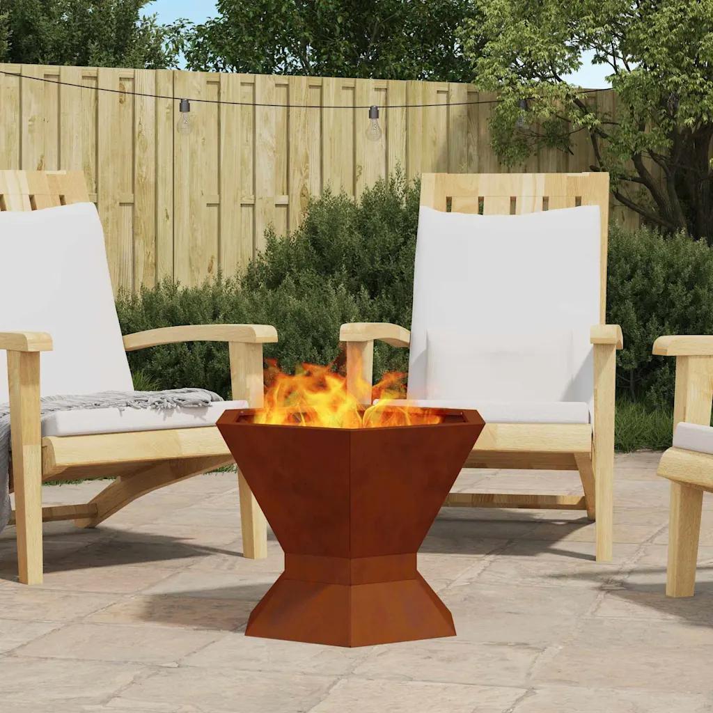 vidaxl fire pit brown 50x50x40 cm steel