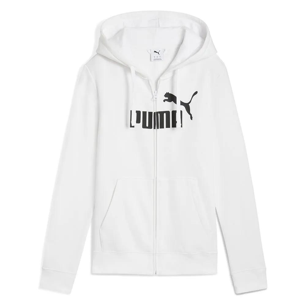 puma sweatshirt essentials no 1 logo full zip white xl
