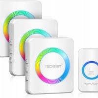 tecknet doorbell wireless 3 receivers ip65