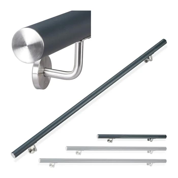 relaxdays handrail aluminum round 100cm Ø42mm