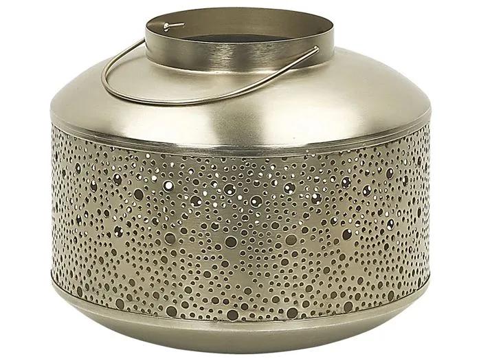 beliani lantern metal corfu gold 22cm