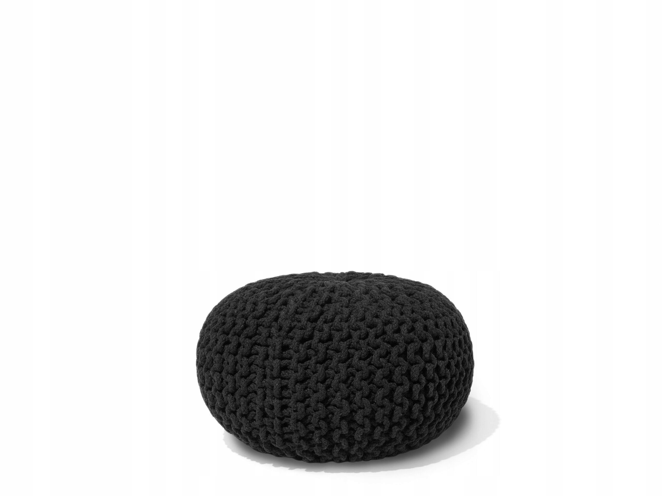 beliani pouf cotton conrad black 40x25cm