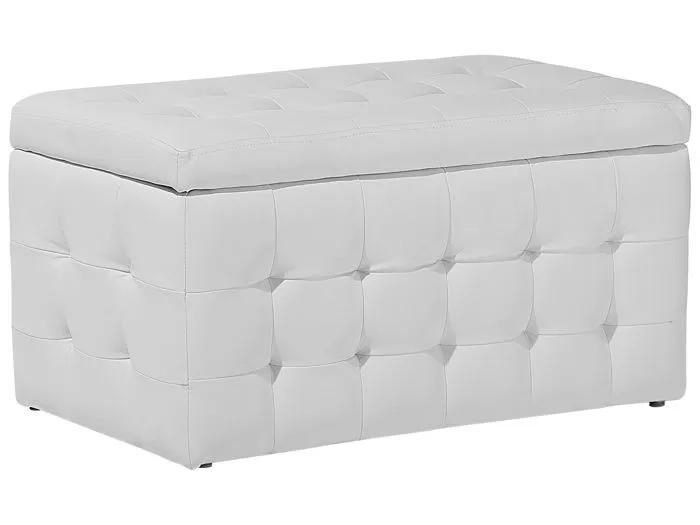 beliani ottoman michigan white pu leather