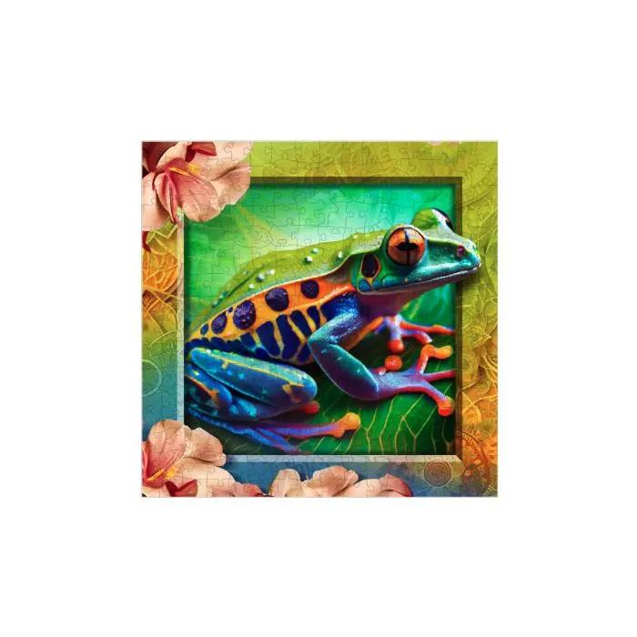 wooden city puzzle colorful frog 250 pieces