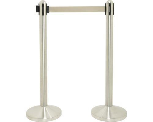 securit retractable barrier post gray tape 2.1m