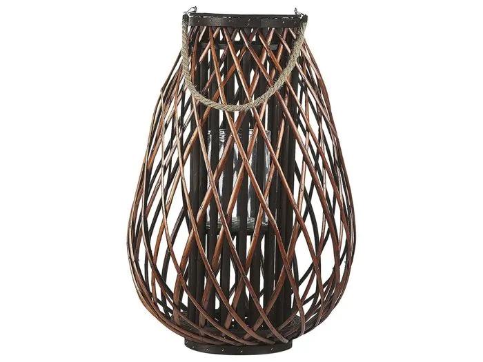 beliani lantern kiusiu willow wood 60cm brown