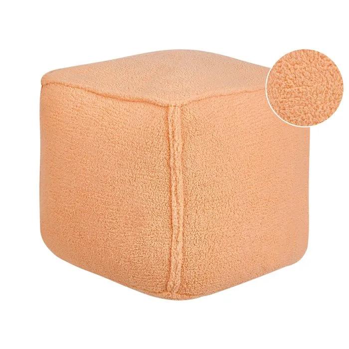 beliani pouf alipur orange 40 x 40 cm
