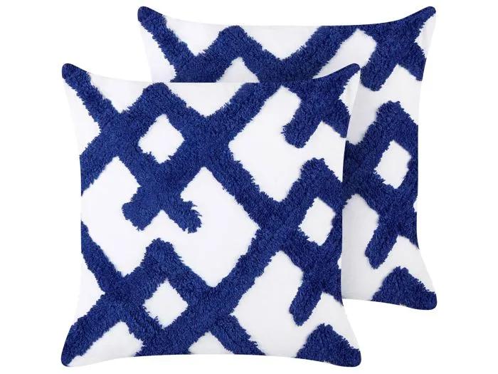 beliani decorative cushions hazel geometric pattern 45x45 cm 2 pack
