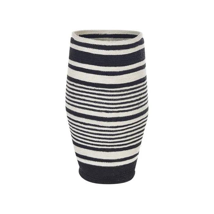 beliani storage basket arrah cotton black/white 33cm