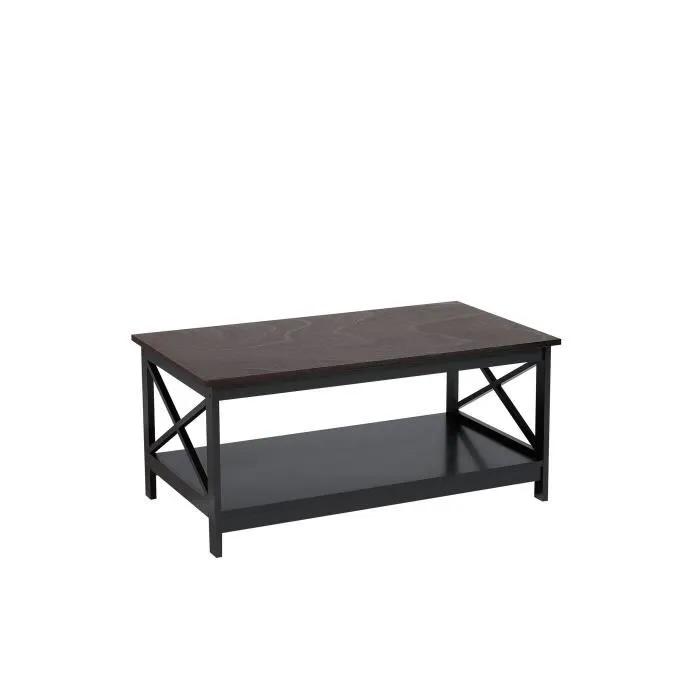 beliani coffee table foster black 100x55 cm
