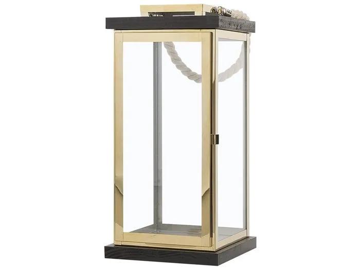 beliani lantern borneo metal 41cm brass