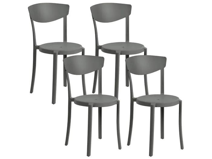 beliani garden chair set vieste dark gray 4 pack