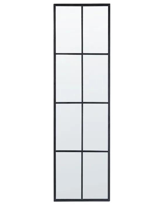 beliani wall mirror camon industrial design black 38x132cm