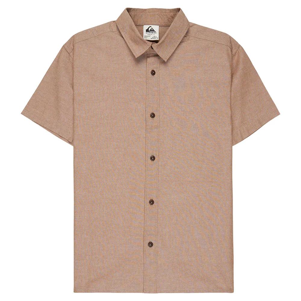 quiksilver short sleeve shirt drumfins brown 12 years