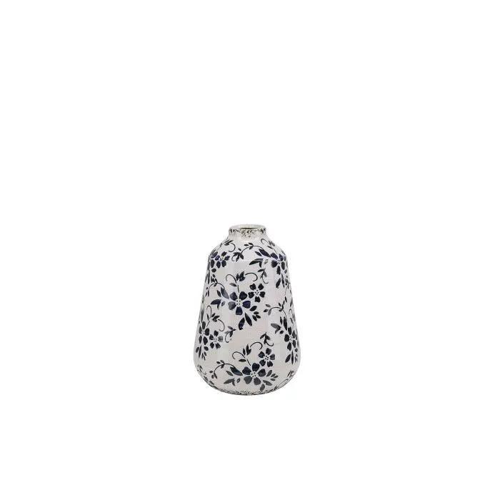 beliani ceramic vase maroneia floral pattern 20cm