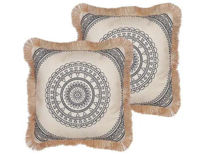 beliani decorative cushions agrimony 45x45cm 2 pack