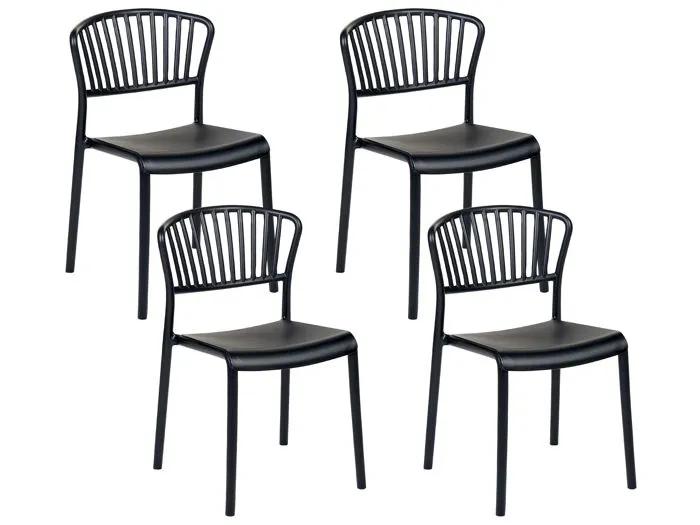 beliani dining room chairs gela black 4 pack