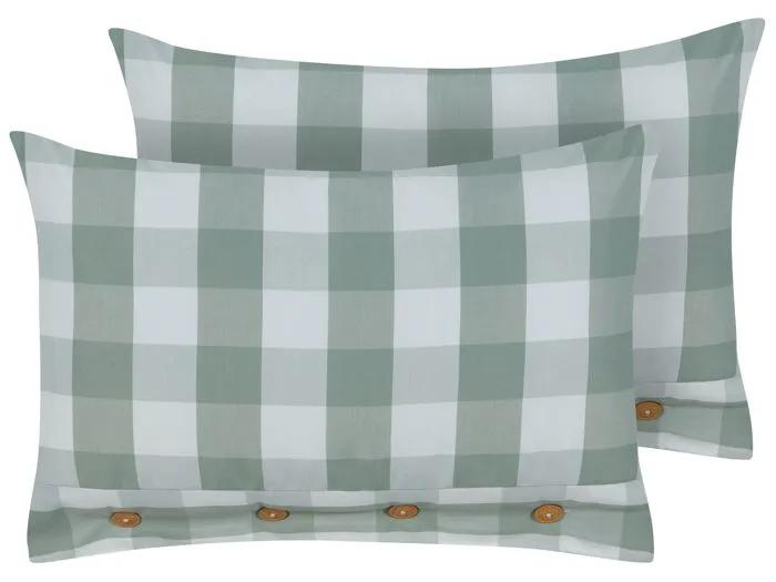 beliani decorative pillows tamnine mint check 40x60cm 2 pack