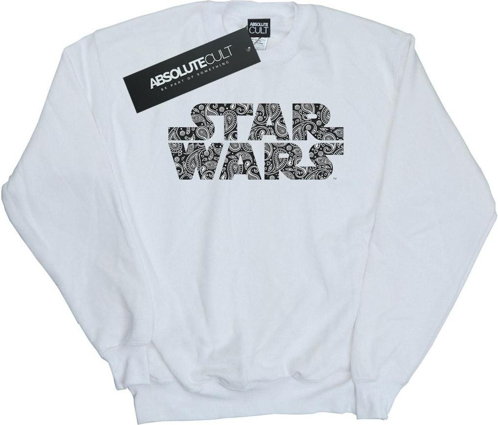 star wars sweatshirt paisley logo white xxl