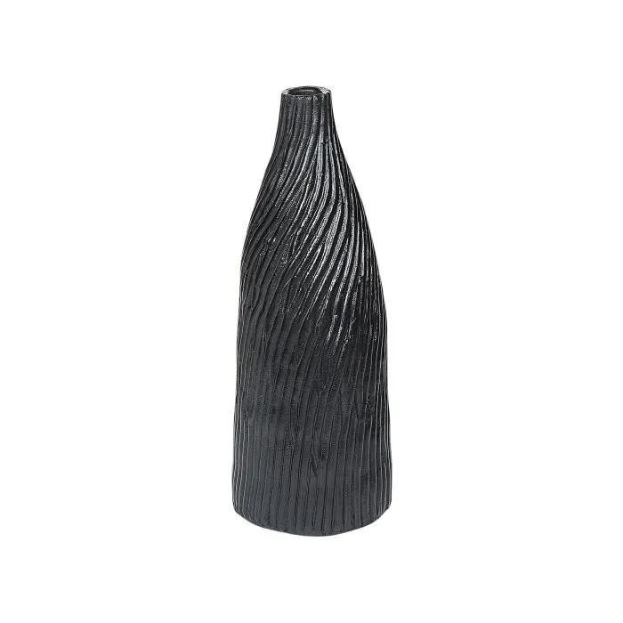 beliani decorative vase florentia black 50cm
