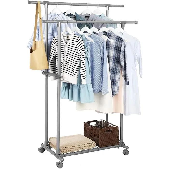 songmics clothes rack extendable 87-150cm gray