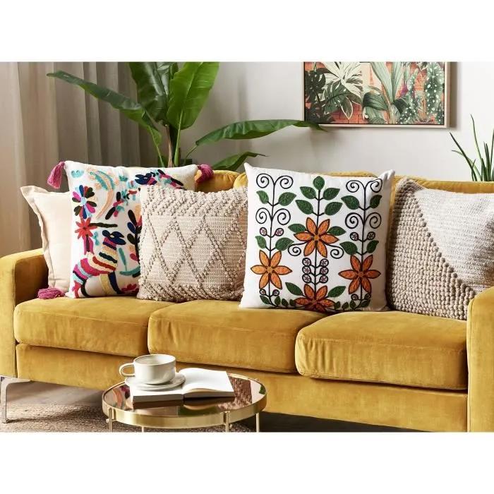 beliani decorative cushion vellore multicolor 50x50cm