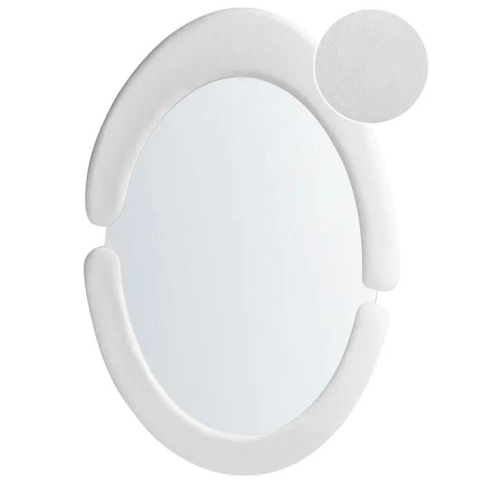 beliani wall mirror massay velvet white 53x90cm