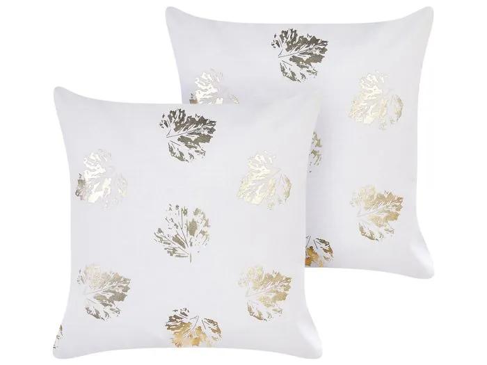 beliani decorative cushions goldenrod white 45x45cm 2 pack