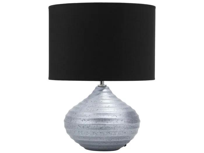 beliani table lamp kuban silver ceramic 42 cm