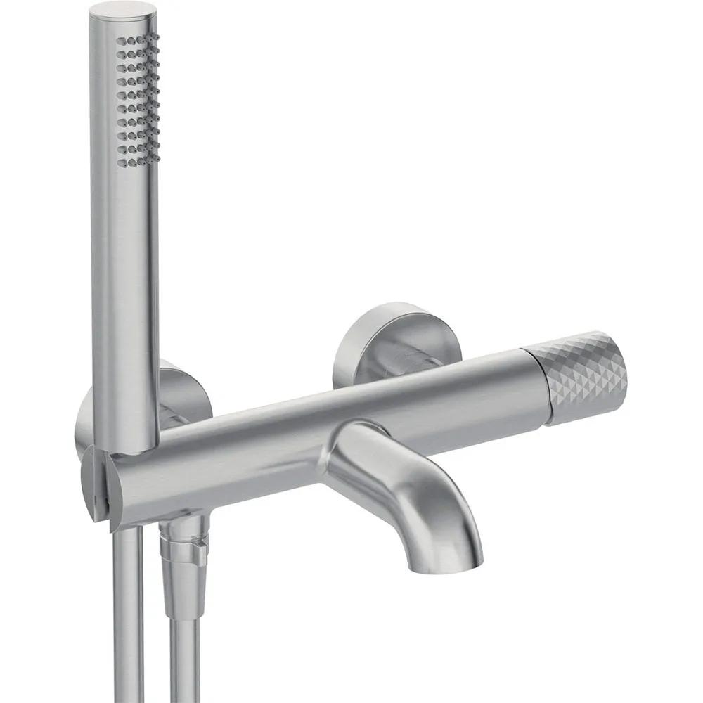 deante bathtub faucet with shower set brushed steel