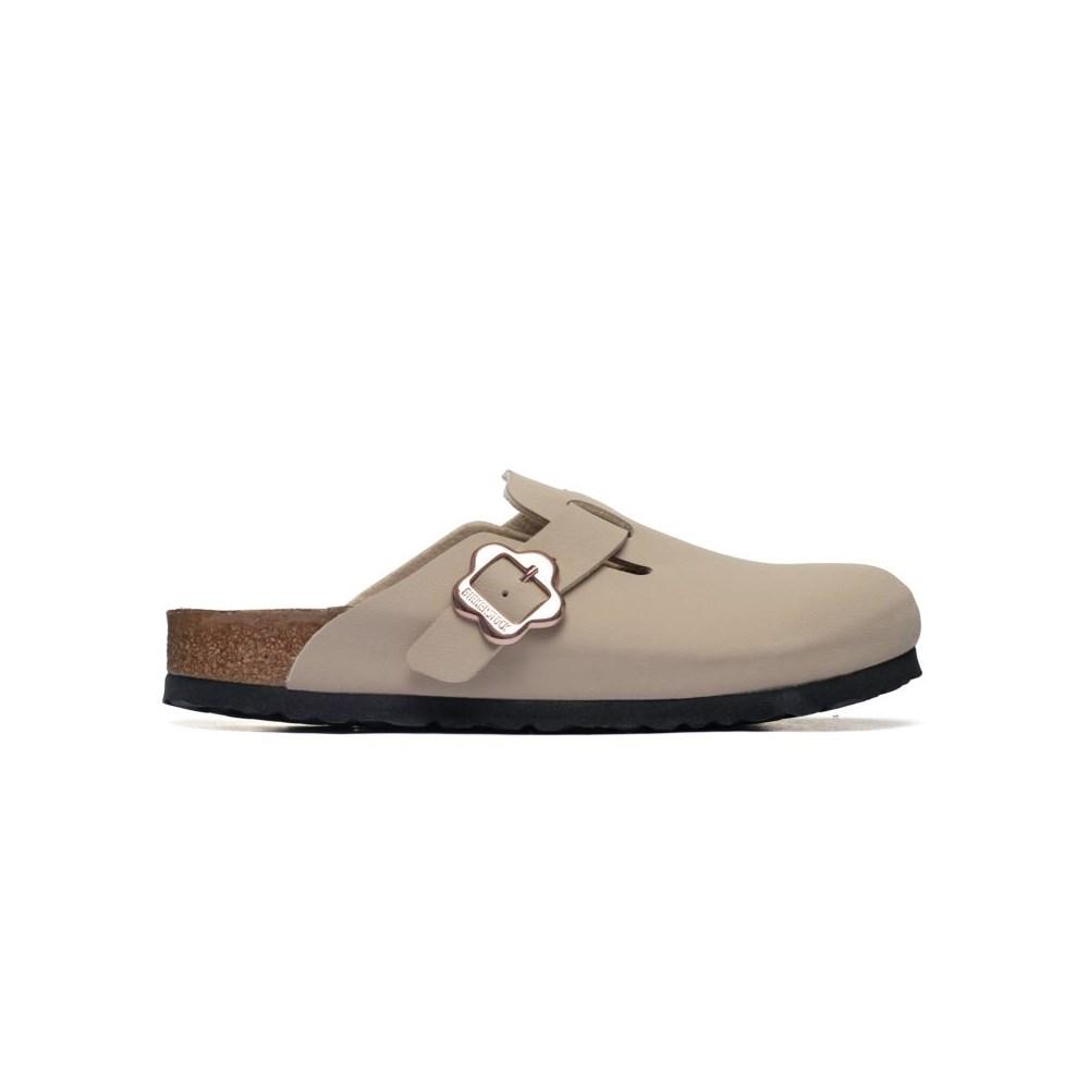birkenstock sandals boston flower buckle beige 35 fr