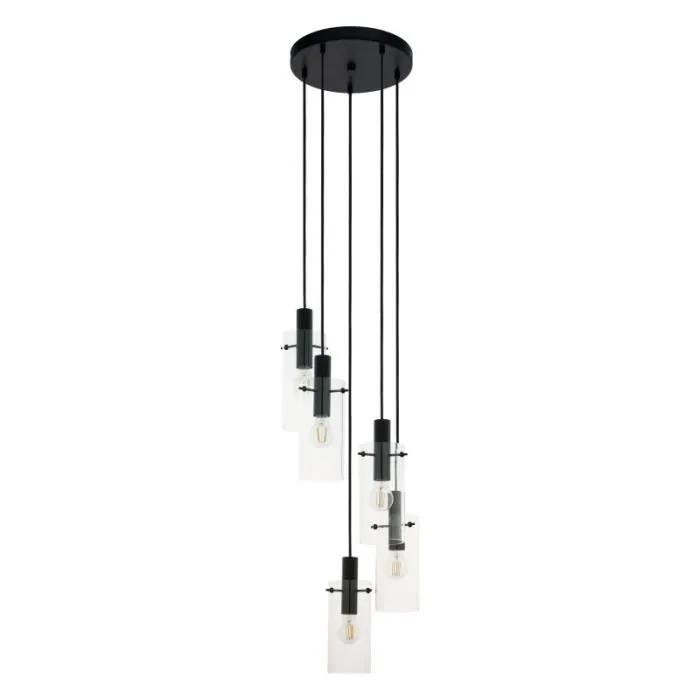 eglo suspension lamp montefino black 5x60w