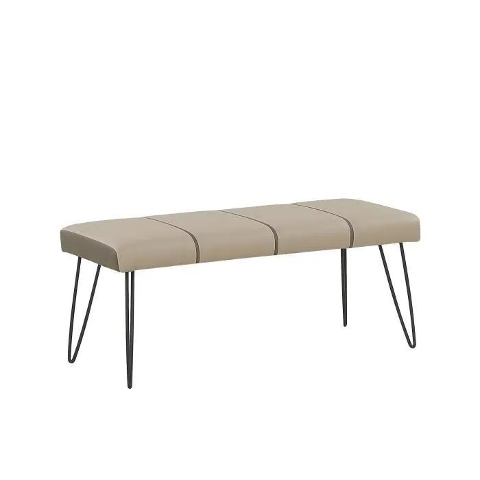 beliani bed bench betin beige 104x43x45 cm