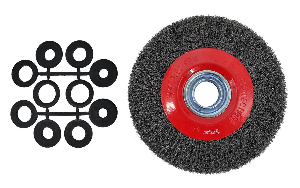 aw tools wire brush set 200mm 32mm