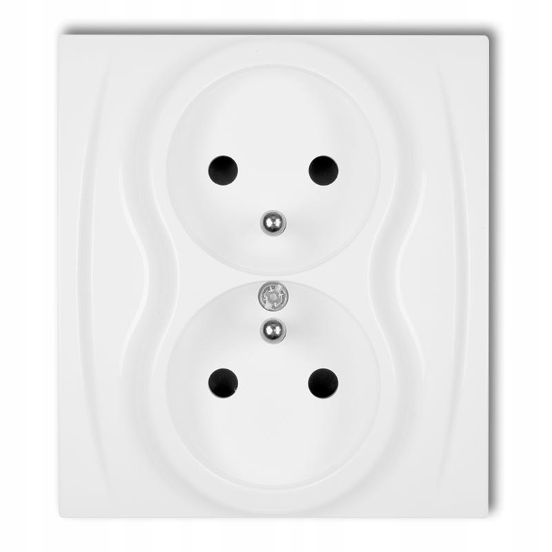 karlik electrical outlet double socket with grounding white