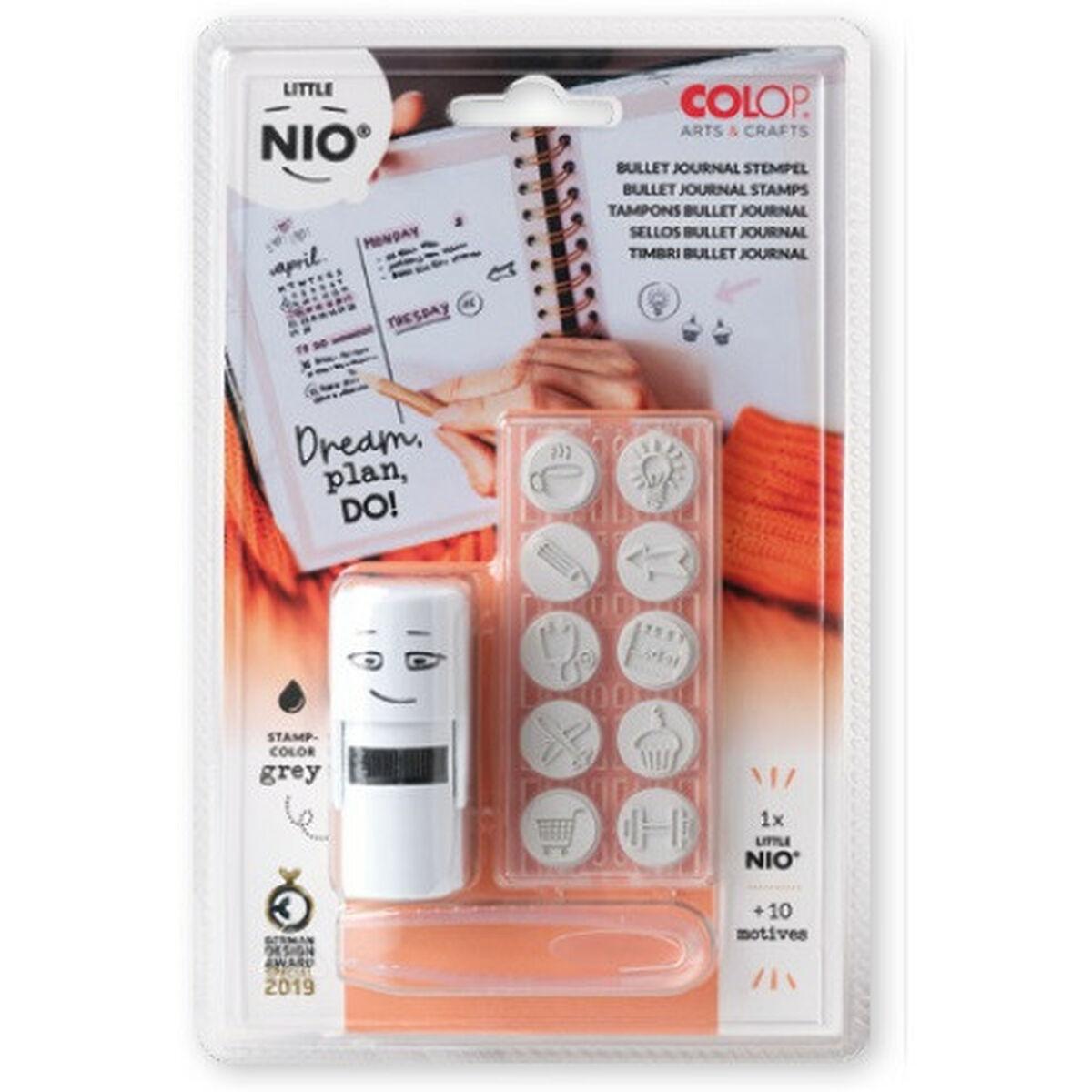 colop stamp set little nio bullet journal 10 designs