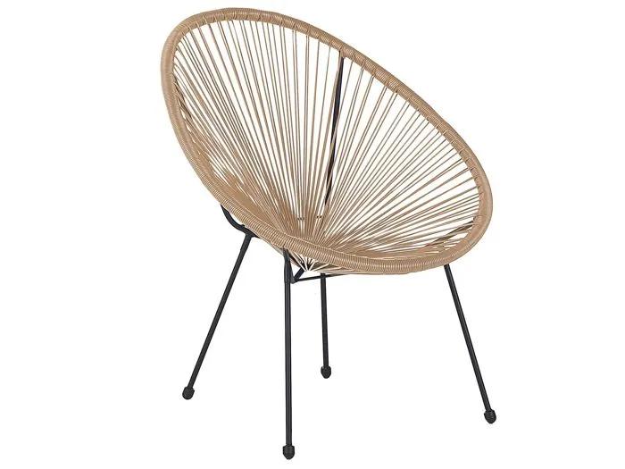 beliani garden chair acapulco ii natural