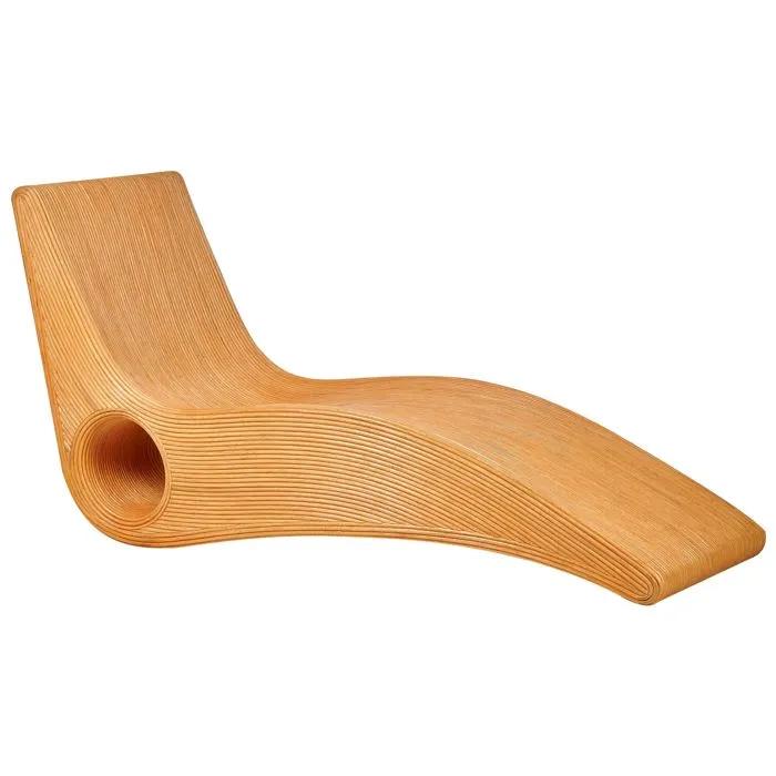 beliani sun lounger airole rattan brown