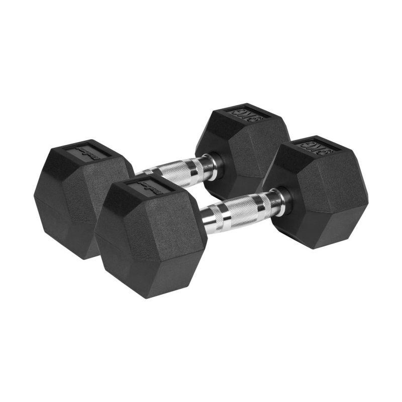 rebel dumbbells hex 2x9 kg rubber coated