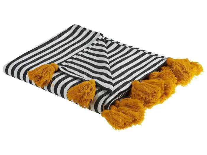 beliani blanket sunwal black/white 130x170cm