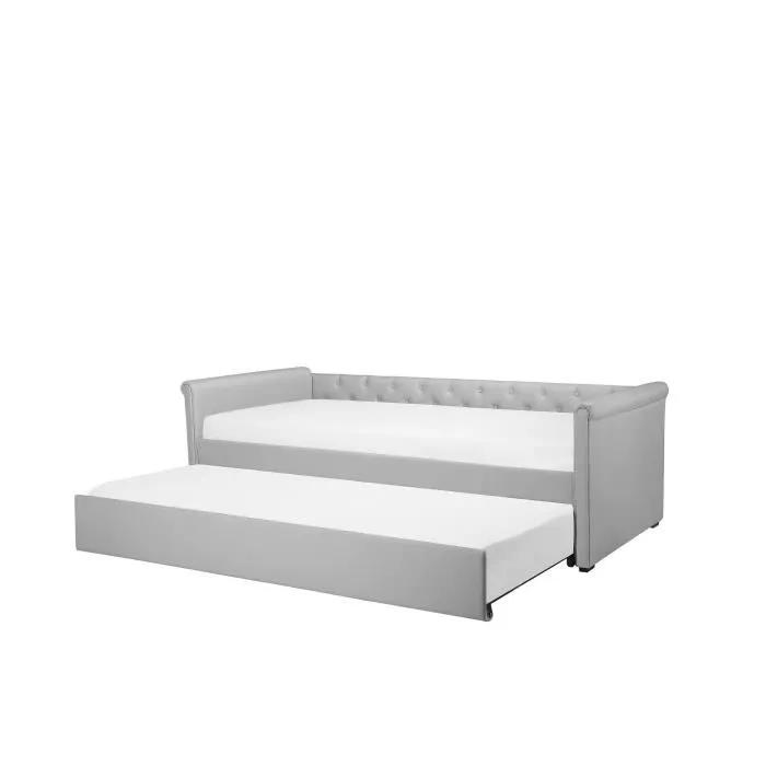 beliani daybed libourne gray 90x200cm