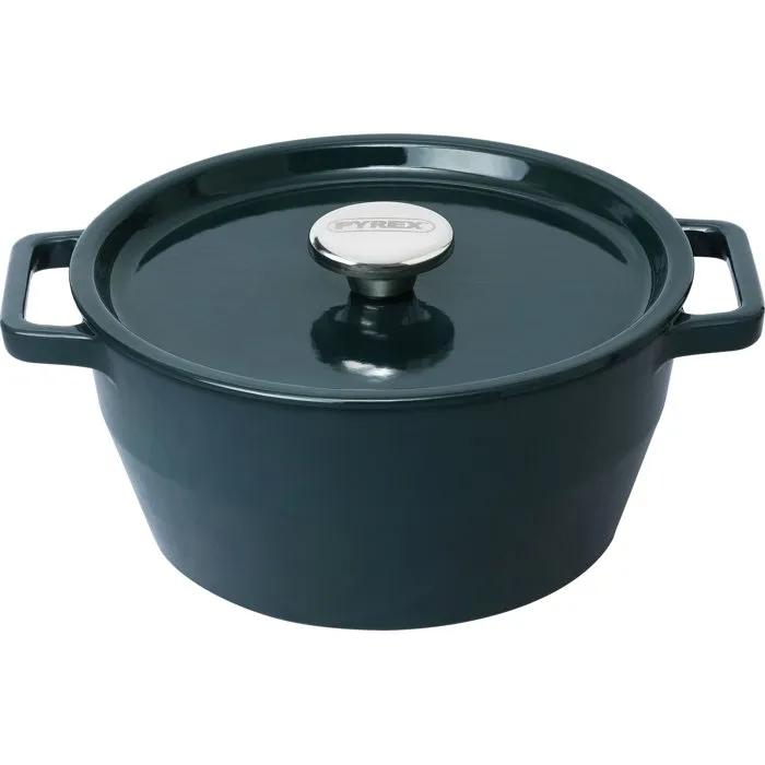 pyrex casserole slow cook 24cm deep blue