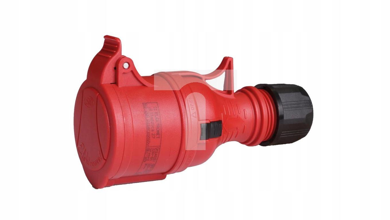 elektromet portable socket 32a 4p 400v red ip44