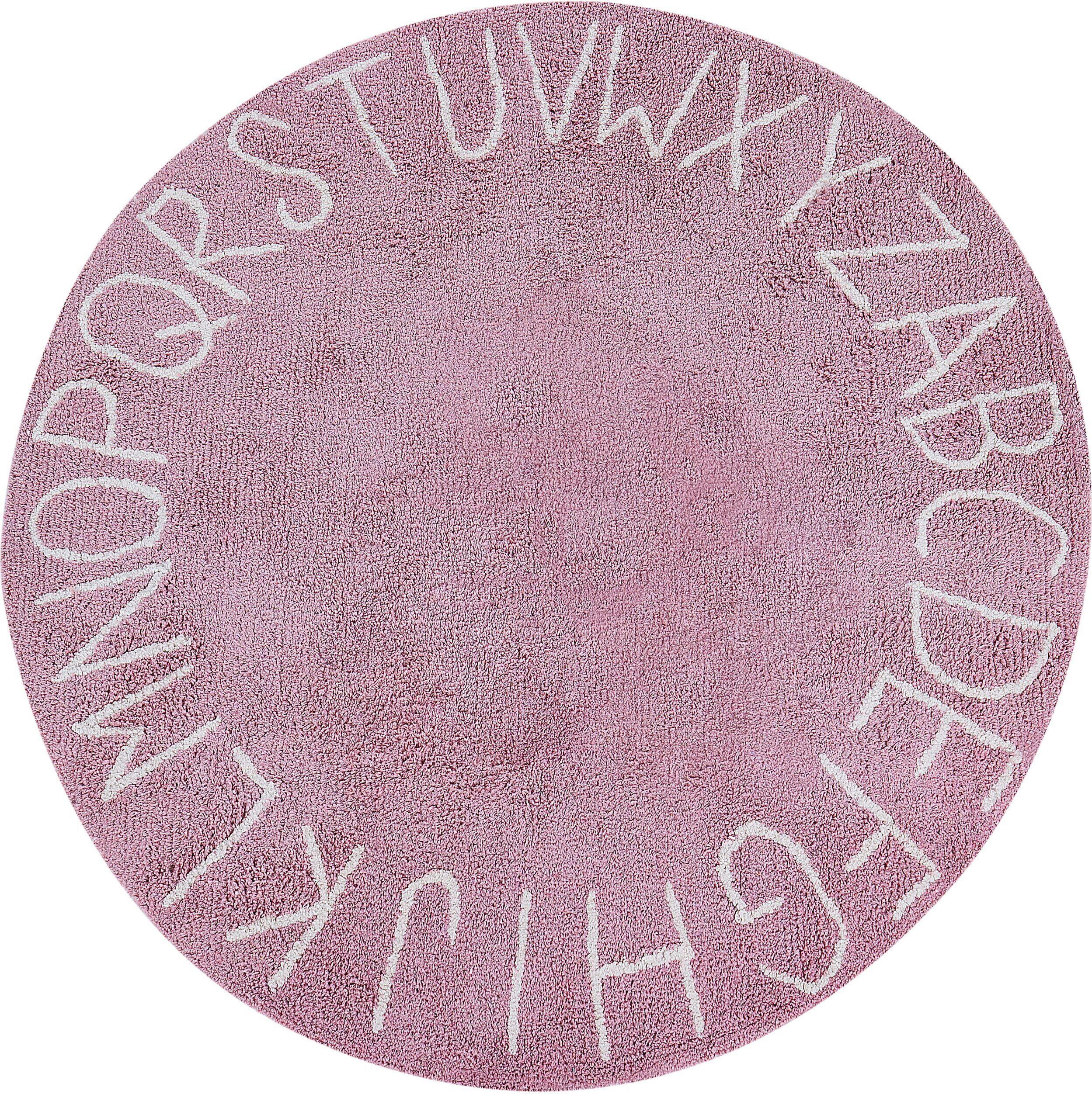 beliani children's carpet round 120 cm pink vurgun