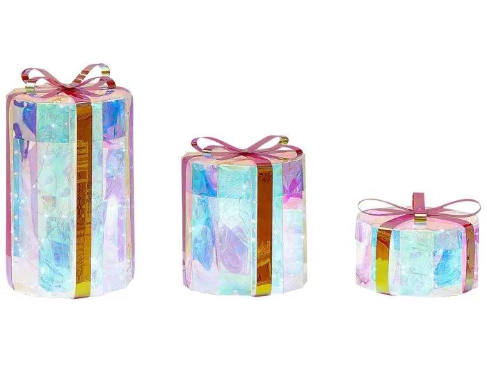 beliani led decoration gifts grimsey multicolor 30 cm 3 pack