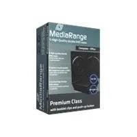 mediarange dvd case double 2 disc black 5 pack