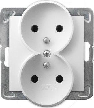 ospel electrical outlet impresja gp-2yraz/m/00 double grounded white